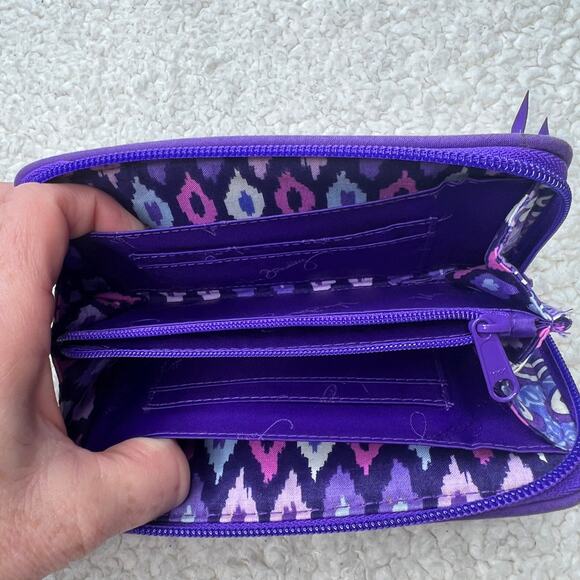 Vera Bradley Purple Zipper Wallet - Picture 6 of 8